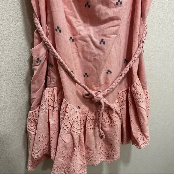 Ash&Eden Pink Daksha Mini Eyelet Dress sz L - Picture 6 of 9